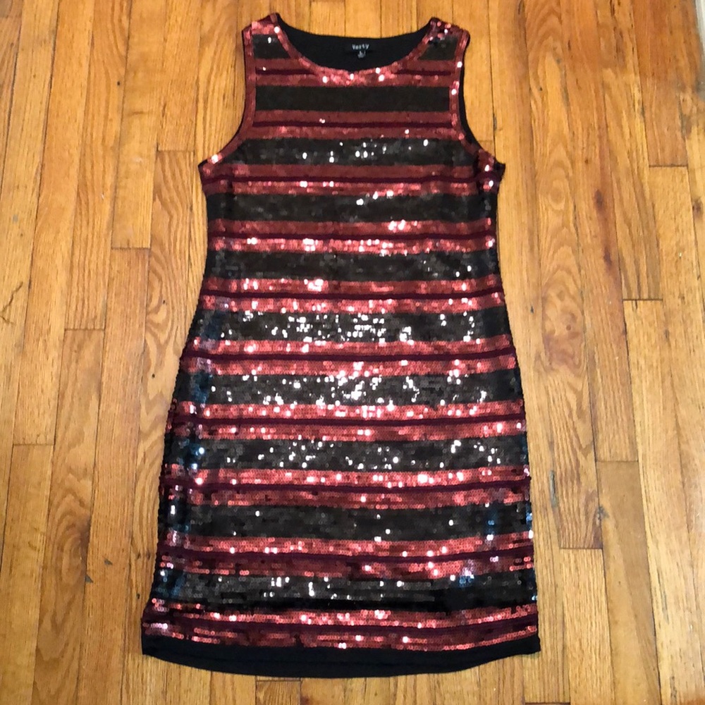 Horizontal Stripe Sequins Dress